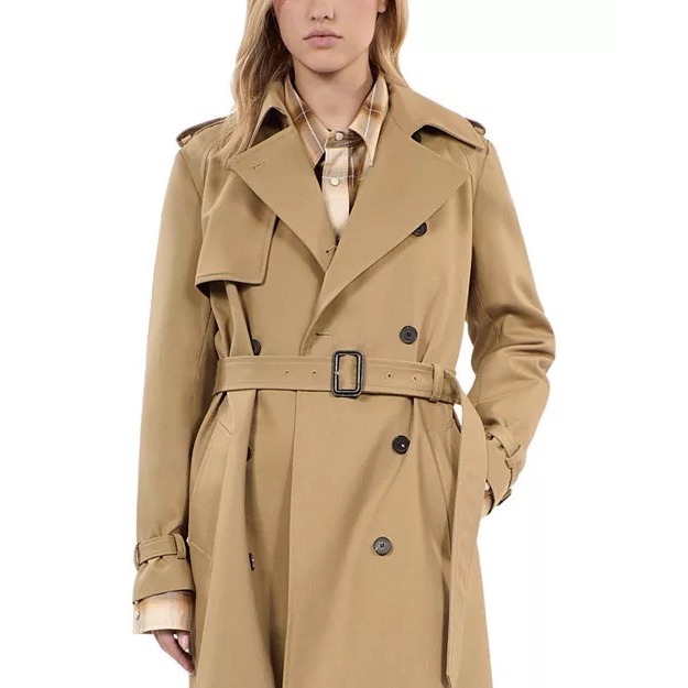 The Kooples New Double Breasted Trench Coat Beige Size Fr 42/Us 10 Msrp $715